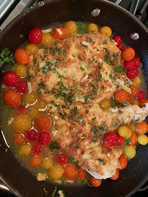  Chicken Cutlet with Garlic Parsley and Tomatoes